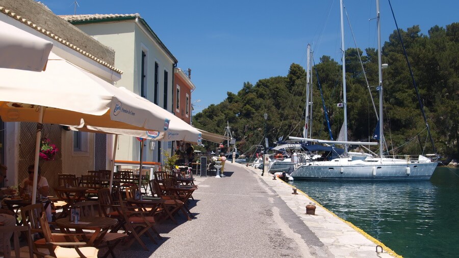 The port of Gaios village at Paxoi island