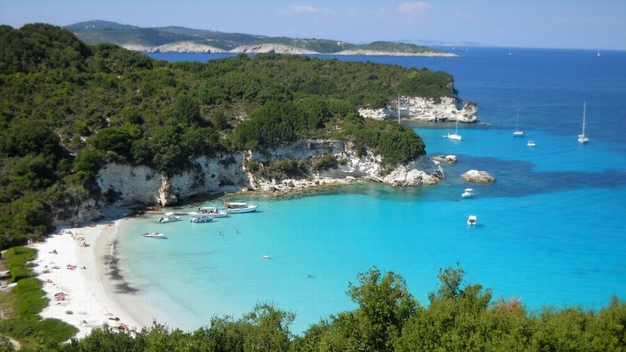 View of Voutoumi beach in Antipaxos island
